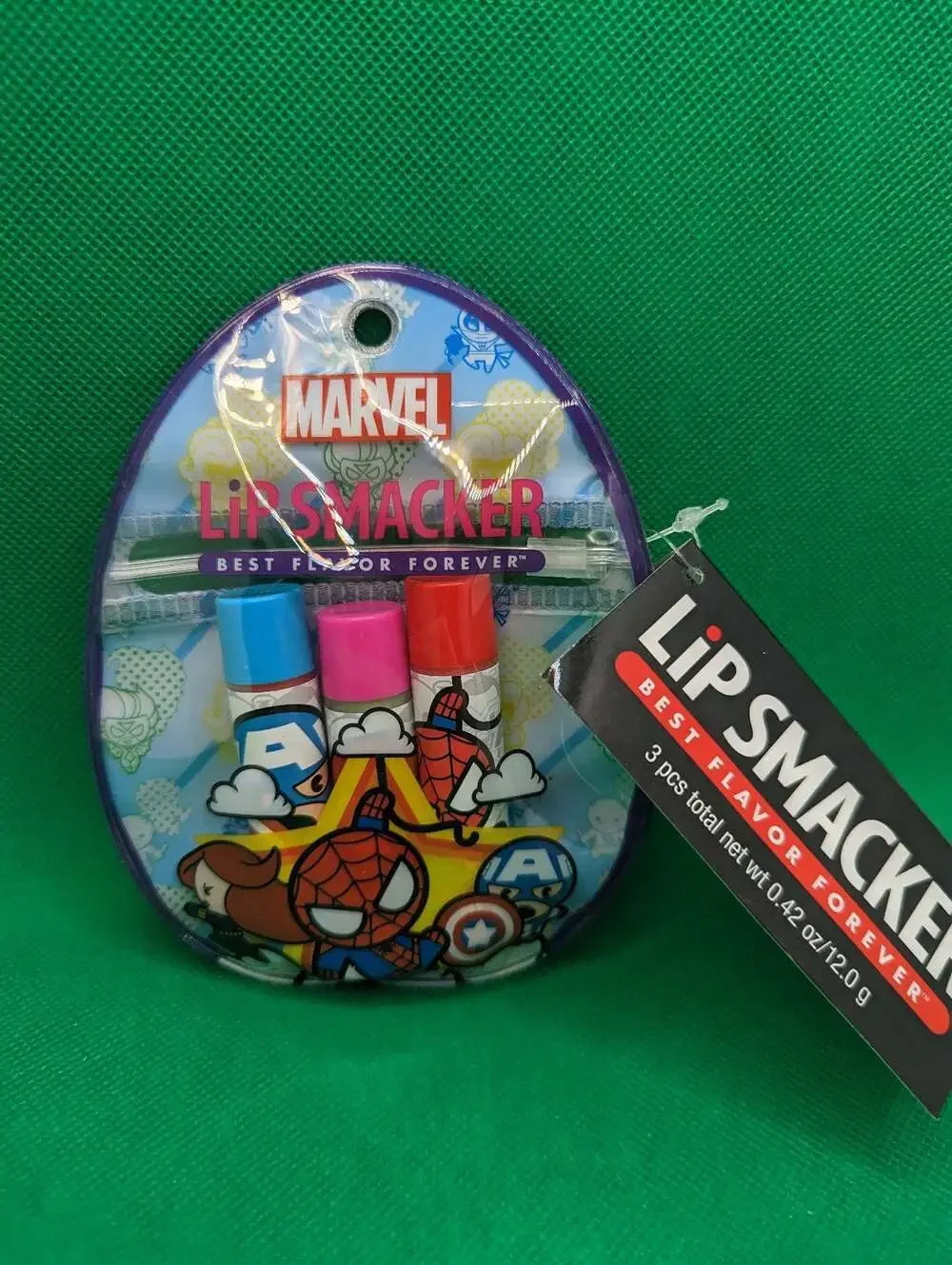 Lip Smacker Marvel  3 Piece  Lip Balm Set with Egg Pouch
